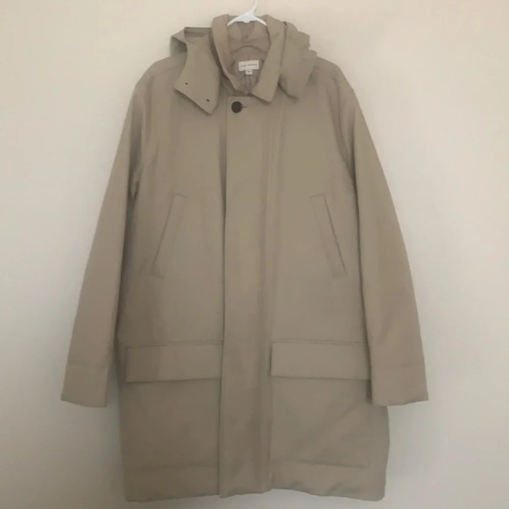 Club Monaco mens trench coat chaqueta jacket with detachable hood in size Large